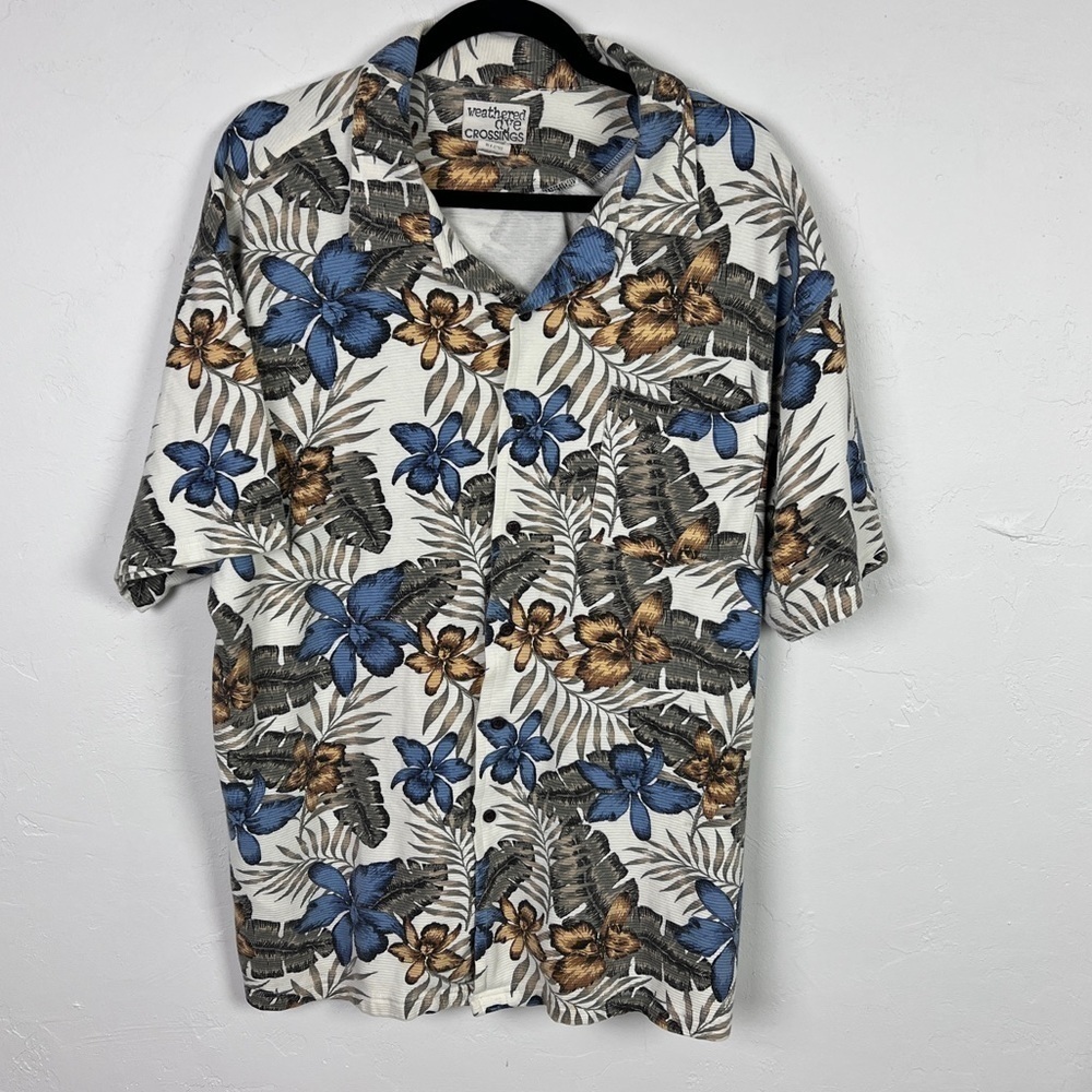 Weathered Dye Crossings Hawaiian shirt XL tropical vacation ready